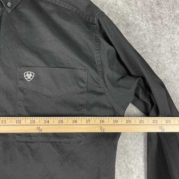 Ariat Team Logo Twill Classic Shirt Mens Small Black Long Sleeve Embroidery - Picture 5 of 12